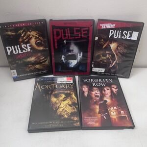 Horror DVD Lot Pulse 1-3 Kairo Sorority‎ Row Mortuary Tobe Hooper 5 Movie Bundle